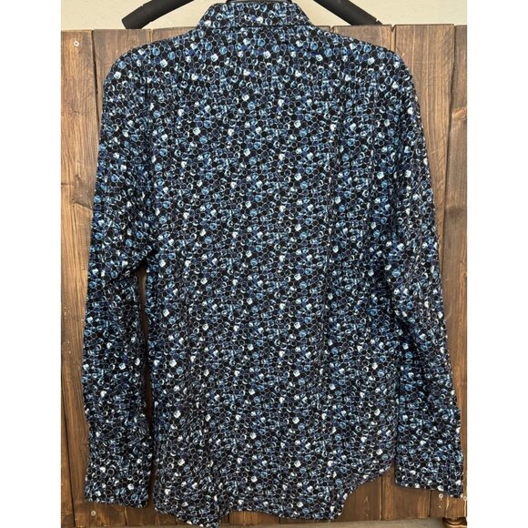 Robert Graham Size Medium Stargazer Long Sleeve Button Down Shirt Blue NWT $218 - Picture 7 of 10